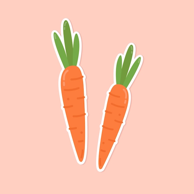 Free Vector vector colorful carrot food sticker clipart