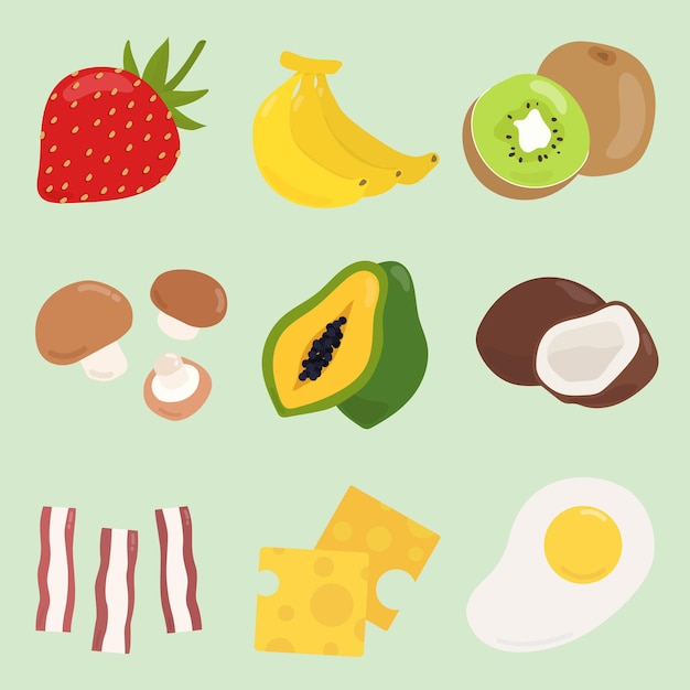 Free Vector vector colorful food sticker set