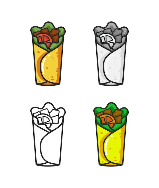 Free Vector vector colorful icon of four burrito isolated on white background