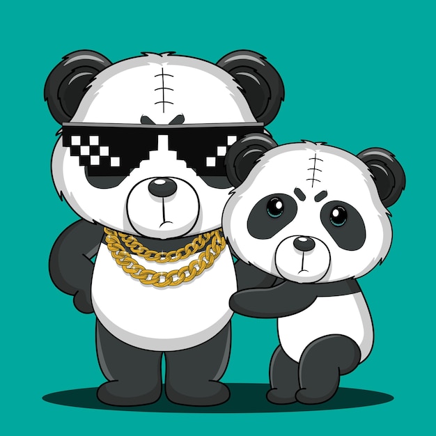 Free Vector vector cute baby cartoon panda icon vector