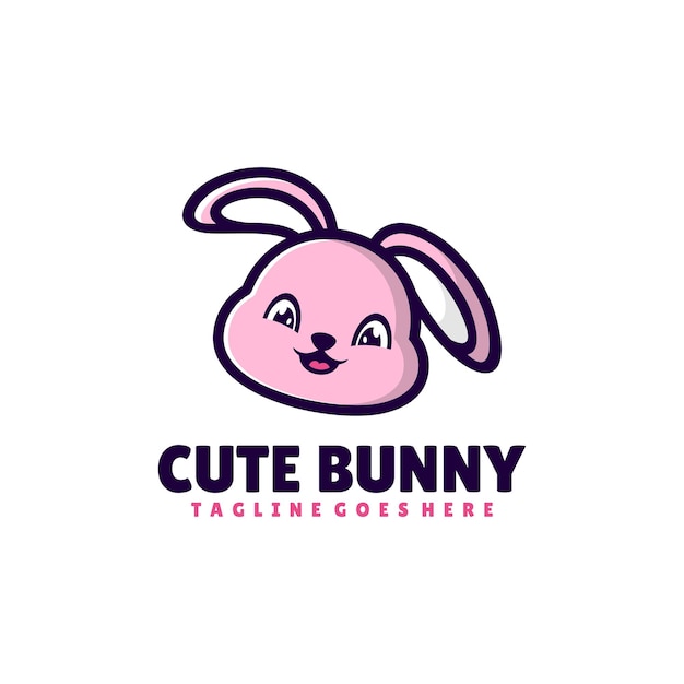 Free vector vector cute bunny design mascot logo