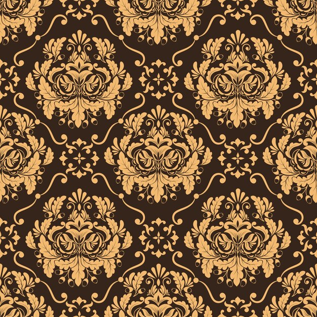 Vector damask seamless pattern background. Classical luxury old fashioned damask ornament, royal victorian seamless texture for wallpapers, textile, wrapping. Exquisite floral baroque template.