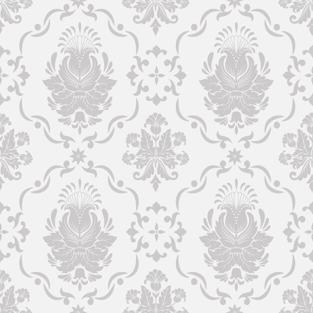 Vector damask seamless pattern background. Classical luxury old fashioned damask ornament, royal victorian seamless texture for wallpapers, textile, wrapping. Exquisite floral baroque template.