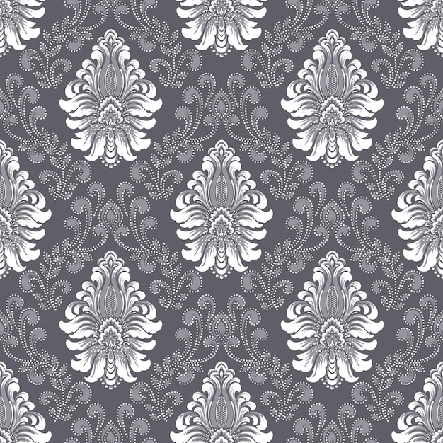 Free Vector vector damask seamless pattern background. classical luxury old fashioned damask ornament, royal victorian seamless texture for wallpapers, textile, wrapping. exquisite floral baroque template.