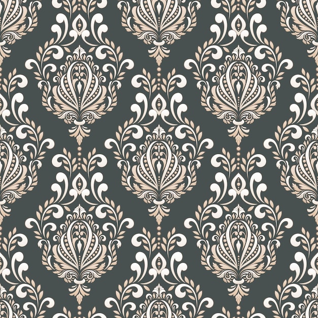 Vector damask seamless pattern background Classical luxury old fashioned damask ornament royal victorian seamless texture for wallpapers textile wrapping Exquisite floral baroque template