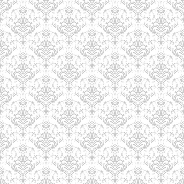 Vector damask seamless pattern background. Classical luxury old fashioned damask ornament, royal victorian seamless texture for wallpapers, textile, wrapping. Exquisite floral baroque template.