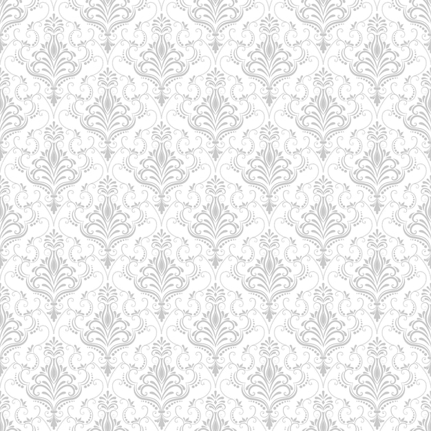 Vector damask seamless pattern background. Classical luxury old fashioned damask ornament, royal victorian seamless texture for wallpapers, textile, wrapping. Exquisite floral baroque template.