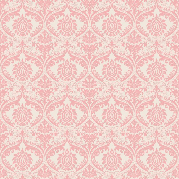 Vector damask seamless pattern background. Classical luxury old fashioned damask ornament, royal victorian seamless texture for wallpapers, textile, wrapping. Exquisite floral baroque template.