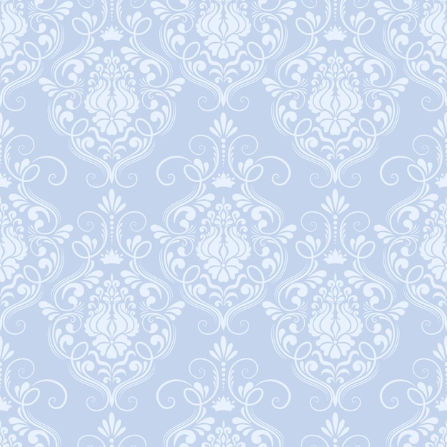 Vector damask seamless pattern background. Classical luxury old fashioned damask ornament, royal victorian seamless texture for wallpapers, textile, wrapping. Exquisite floral baroque template.