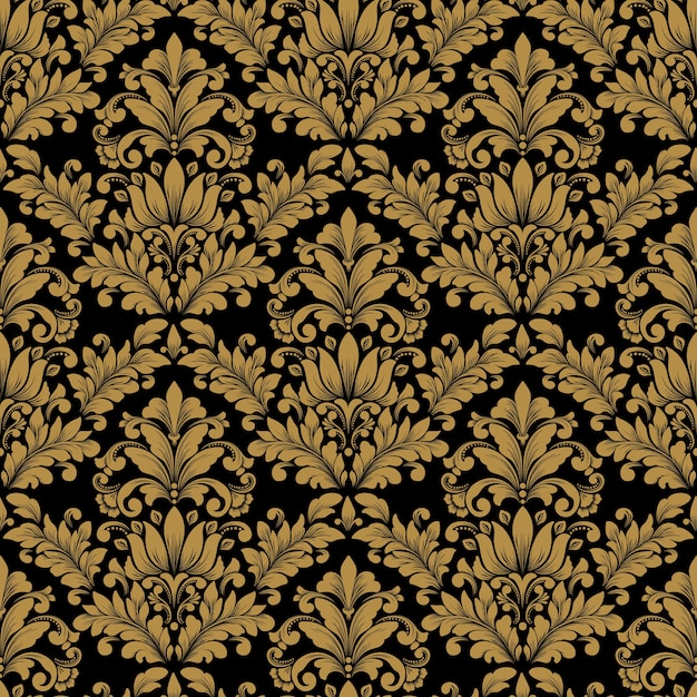 Free vector vector damask seamless pattern background. classical luxury old fashioned damask ornament, royal victorian seamless texture for wallpapers, textile, wrapping.