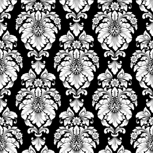 Free Vector vector damask seamless pattern. classical luxury old fashioned damask ornament, royal victorian seamless texture for wallpapers, textile, wrapping. exquisite floral baroque template.