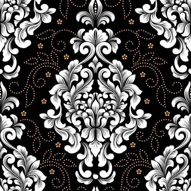 Vector damask seamless pattern element. Classical luxury old fashioned damask ornament, royal victorian seamless texture for wallpapers, textile, wrapping. Exquisite floral baroque template.