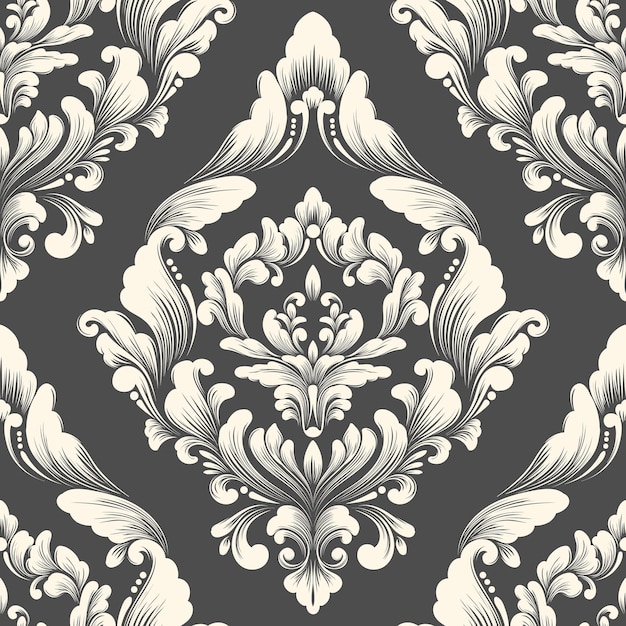 Vector damask seamless pattern element. Classical luxury old fashioned damask ornament, royal victorian seamless texture for wallpapers, textile, wrapping. Exquisite floral baroque template.