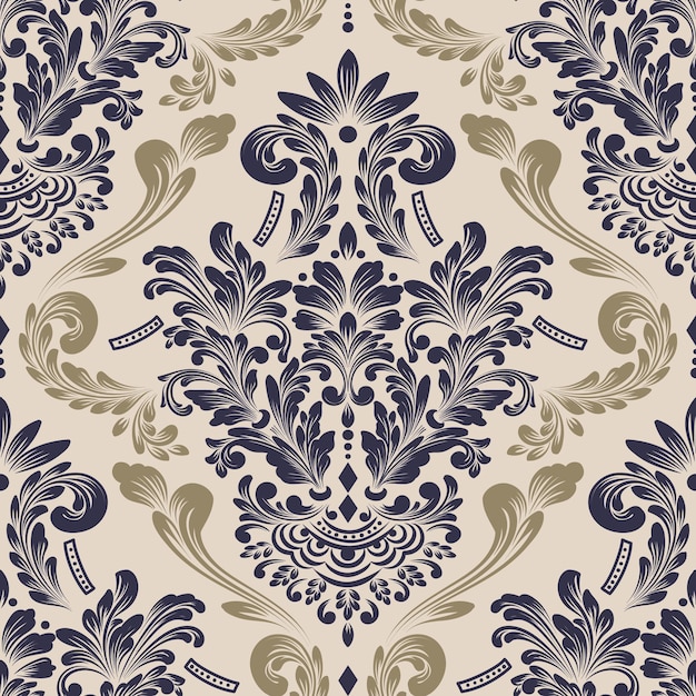 Vector damask seamless pattern element Classical luxury old fashioned damask ornament royal victorian seamless texture for wallpapers textile wrapping Exquisite floral baroque template