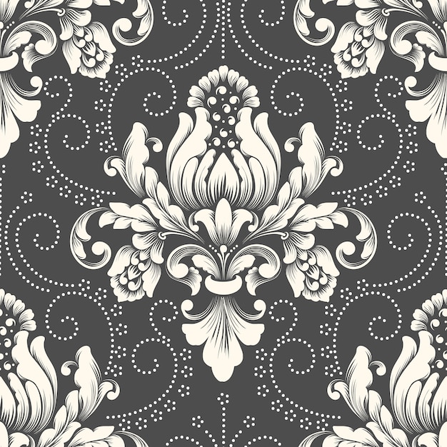 Vector damask seamless pattern element. Classical luxury old fashioned damask ornament, royal victorian seamless texture for wallpapers, textile, wrapping. 