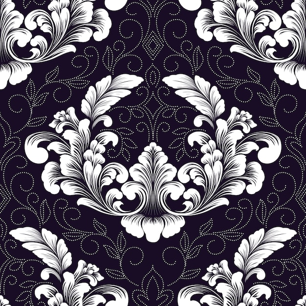 Vector damask seamless pattern element. Classical luxury old fashioned damask ornament, royal victorian seamless texture for wallpapers, textile, wrapping. 