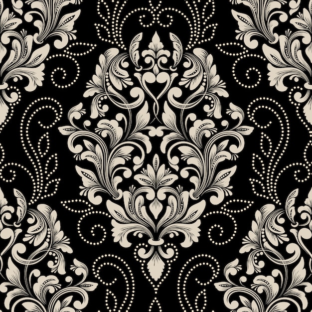 Vector damask seamless pattern element. Classical luxury old fashioned damask ornament, royal victorian style