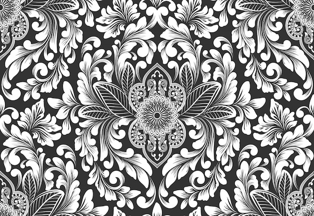 Vector damask seamless pattern element. Classical luxury old fashioned damask ornament, royal victorian style