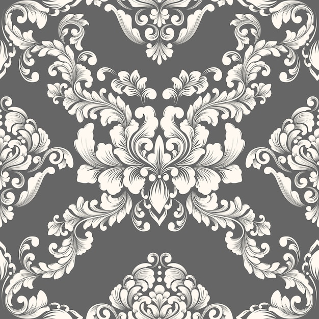 Vector damask seamless pattern element.