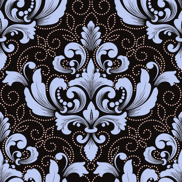 Vector damask seamless pattern element.