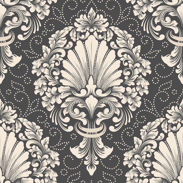 Vector damask seamless pattern element.