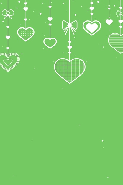 Free Vector vector dangling hearts green background