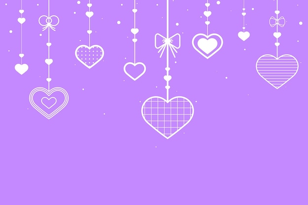 Free Vector vector dangling hearts purple background