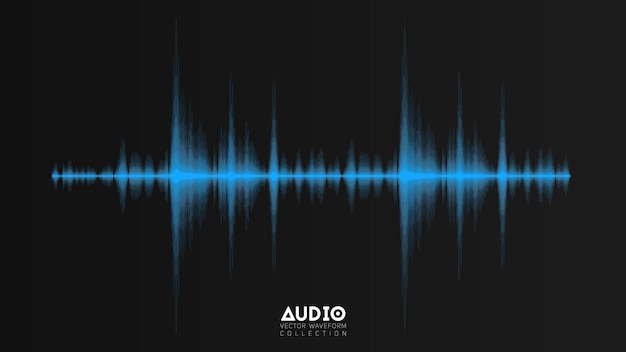 Free Vector vector echo audio wavefrom. abstract music waves oscillation. futuristic sound wave visualization. synthetic music technology sample. tune print with blurred bars.