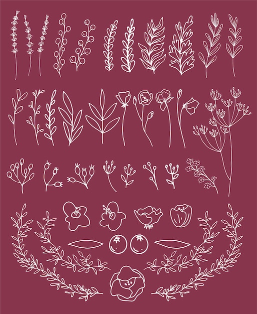 Vector of floral banner set