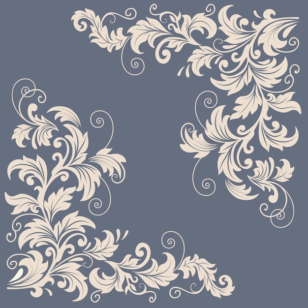 Vector floral design elements for page decoration