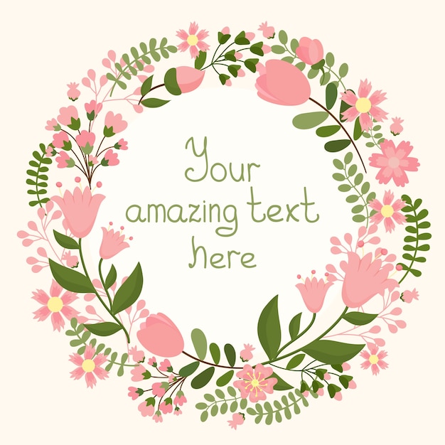 Vector floral frame with space for text