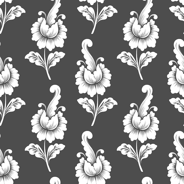 Vector flower seamless pattern background. Classical luxury old fashioned floral ornament, seamless texture for wallpapers, textile, wrapping.