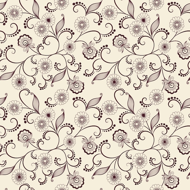 Vector flower seamless pattern background. Elegant texture for backgrounds. Classical luxury old fashioned floral ornament, seamless texture for wallpapers, textile, wrapping.