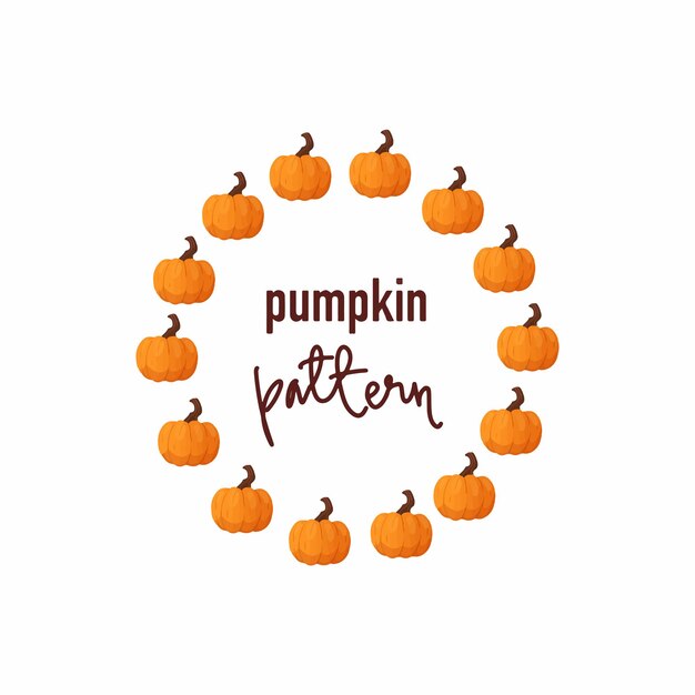 Vector Frame Circle Pumpkin Background Pattern