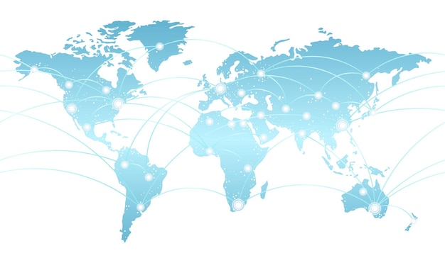 Free vector vector global telecommunications network system concept illustration horizontally repeatable