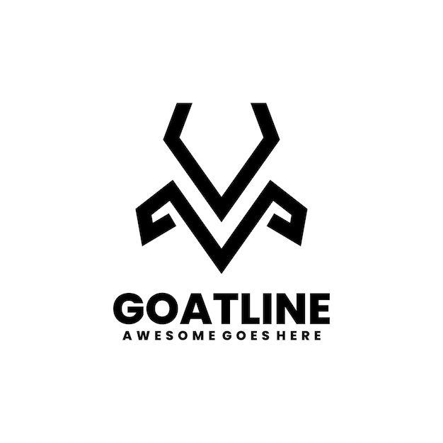 Vector goat line line art logo