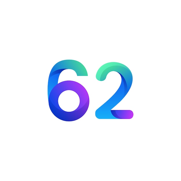 Vector gradient number logo design