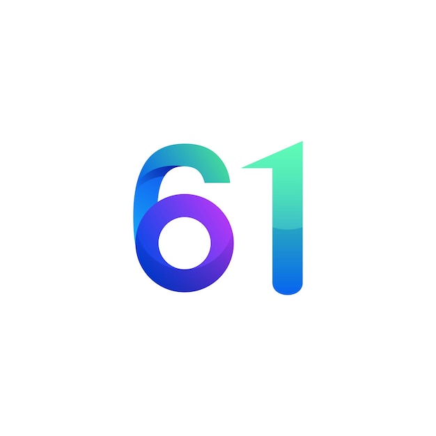 Vector gradient number logo design