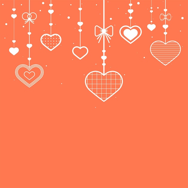 Free vector vector hanging hearts cute colorful pink background