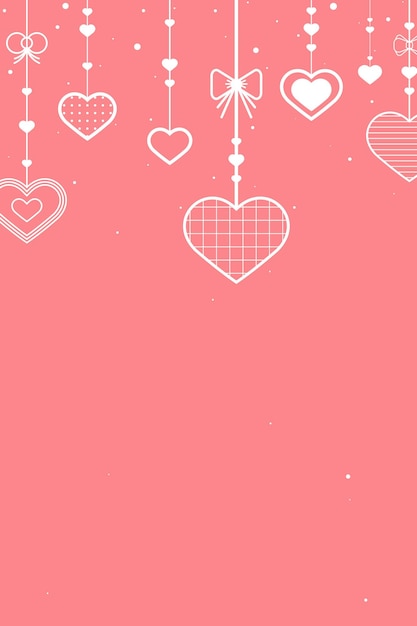 Free Vector vector hanging hearts cute pink background