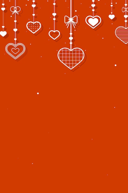 Free Vector vector hanging hearts orange festive background