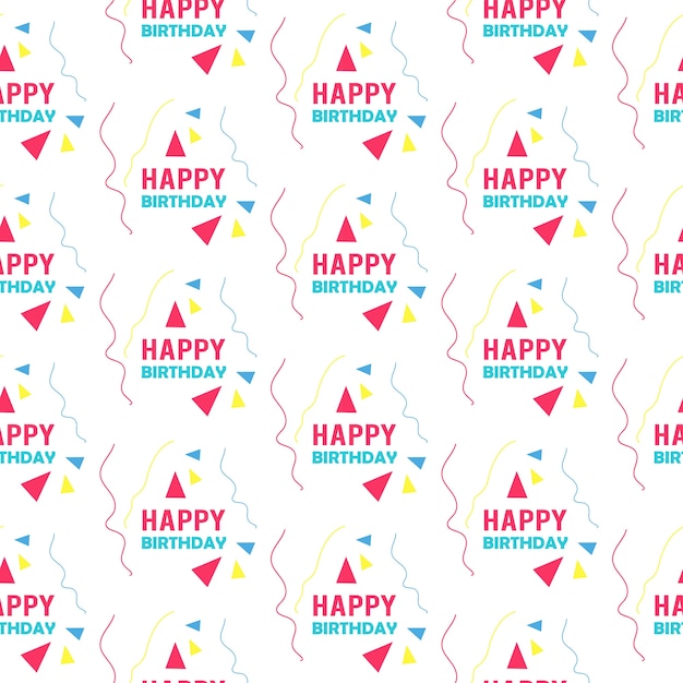 Free Vector vector happy birthday pattern background