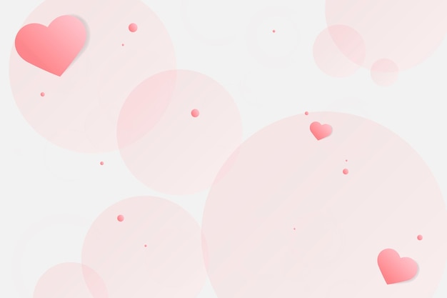 Free vector vector heart bubble pattern pink background