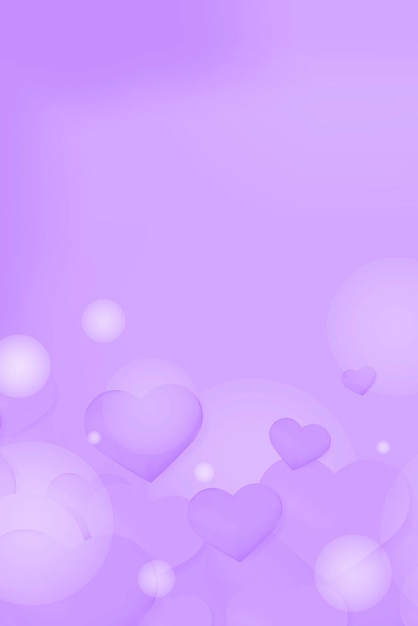 Free vector vector heart bubble pattern purple background