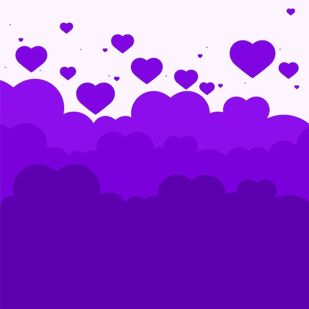 Free vector vector heart cloud pattern background