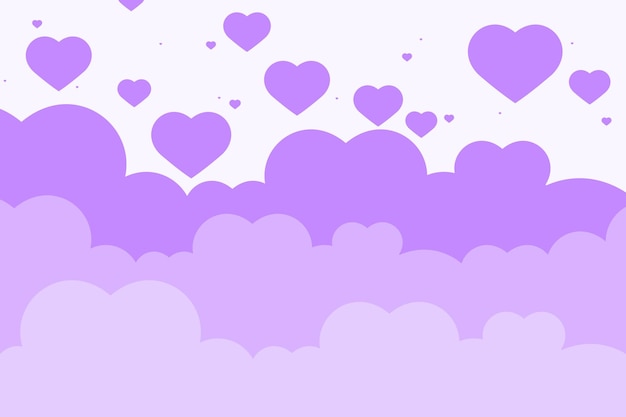 Free Vector vector heart pastel purple background cloud pattern