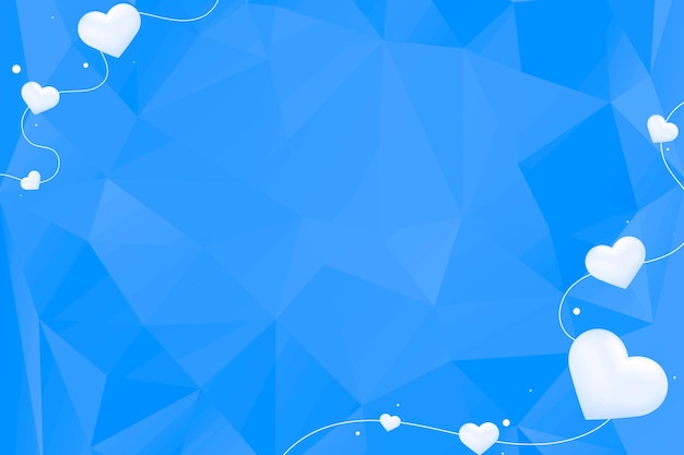 Free vector vector heart string border blue prism pattern background