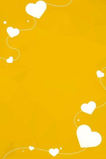 Free vector vector heart string yellow border frame