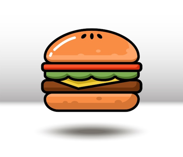 Free Vector vector icon illustration. colorful hamburger. isolated on white background.