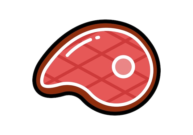 Free Vector vector icon illustration. colorful meat steak. isolated on white background.